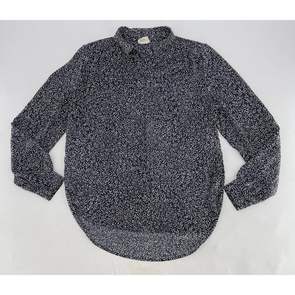 Morris & Co C H&M Floral Collar Chiffon Button Long Sleeve‎ Blouse Sz 2 Career - Picture 3 of 10